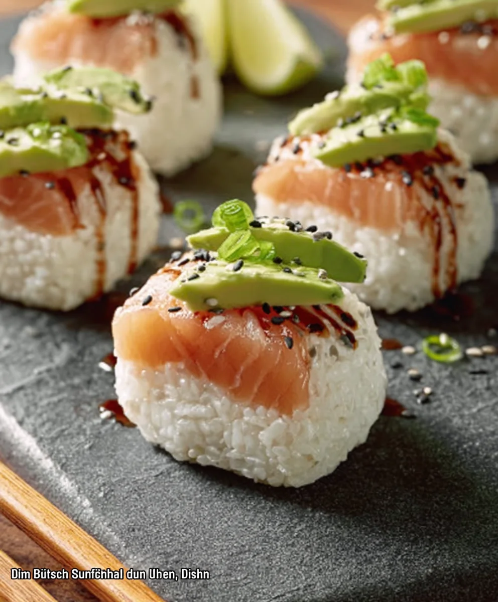 Sushi Reisbällchen: Lachs, Avocado – Einfach lecker!