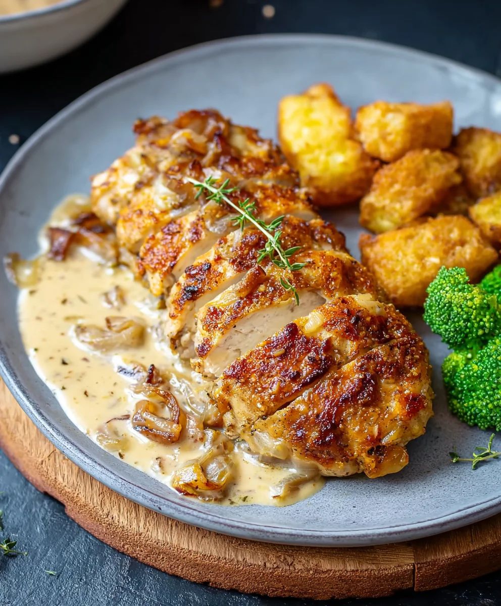 Kalorienarmes Zwiebel-Sahne-Hähnchen: Leicht & Lecker