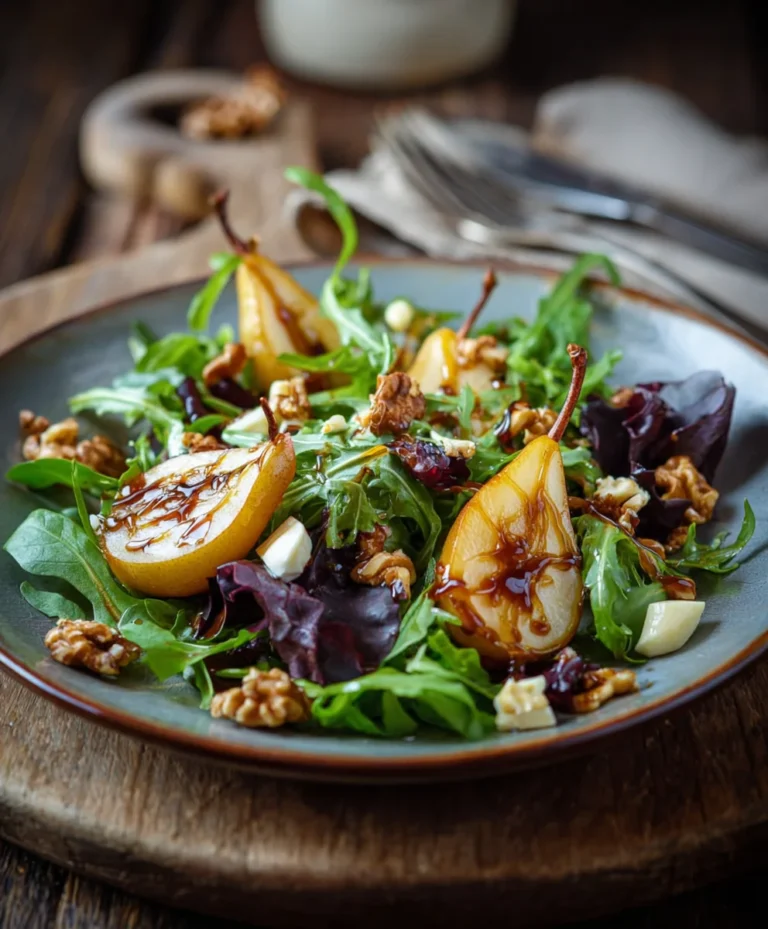 Herbstsalat mit karamellisierten Birnen | Einfaches Rezept
