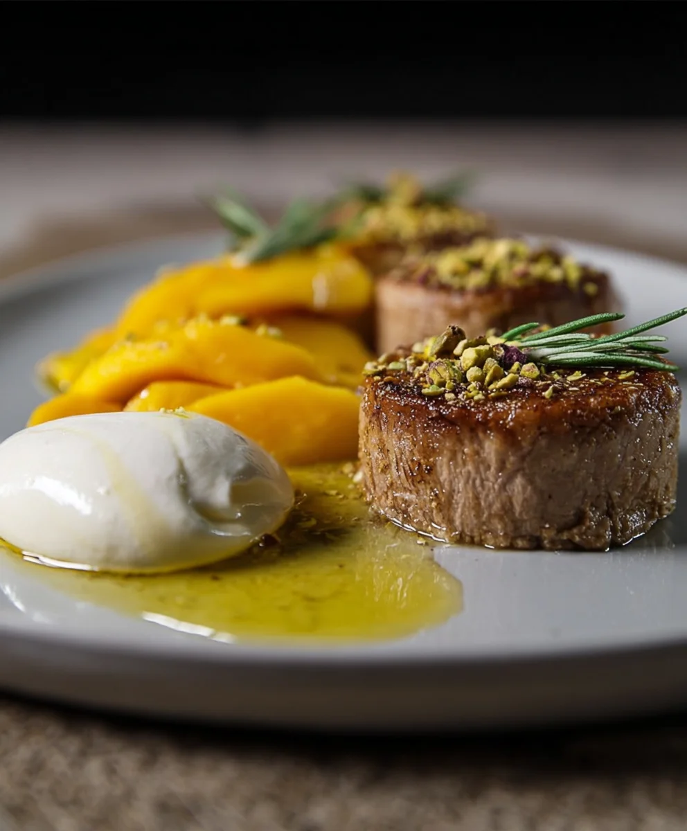 Tonkabohne Mango Rosmarin Limette Pistazie Rezept